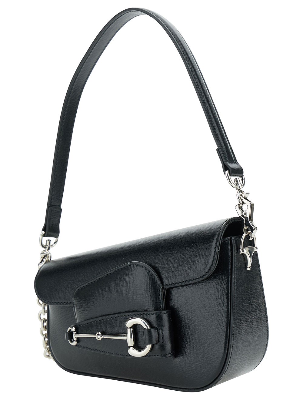 Gucci Borsa a Spalla 'Gucci Horsebit 1955 Mini' con Dettaglio Morsetto in Pelle Nera Donna, view 2