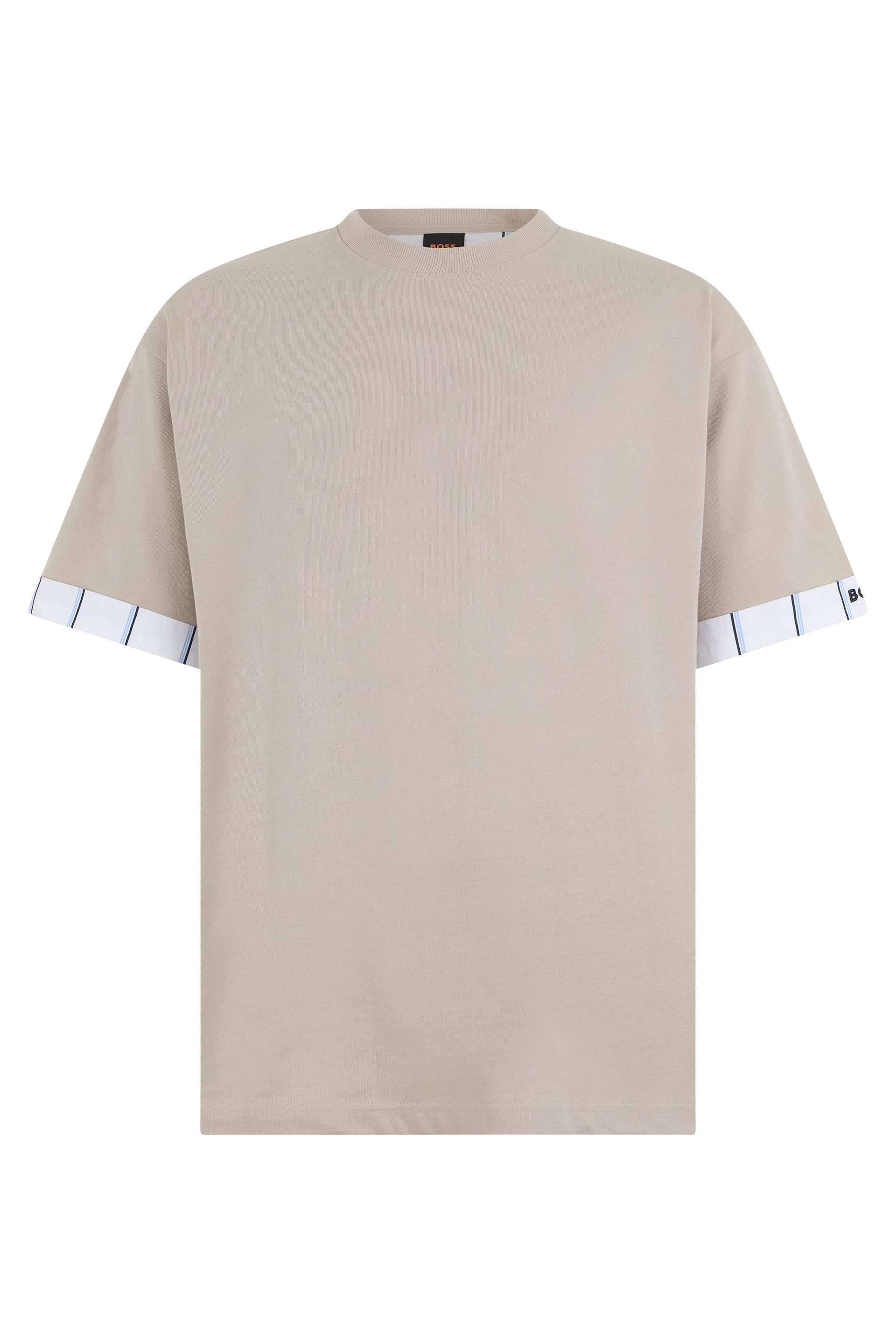 Boss T-shirt in cotone con maniche a contrasto