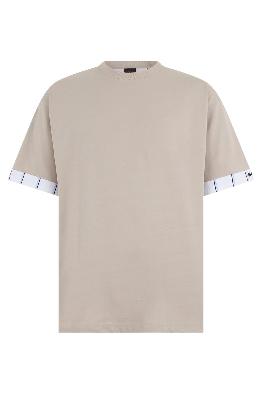 Boss T-shirt in cotone con maniche a contrasto