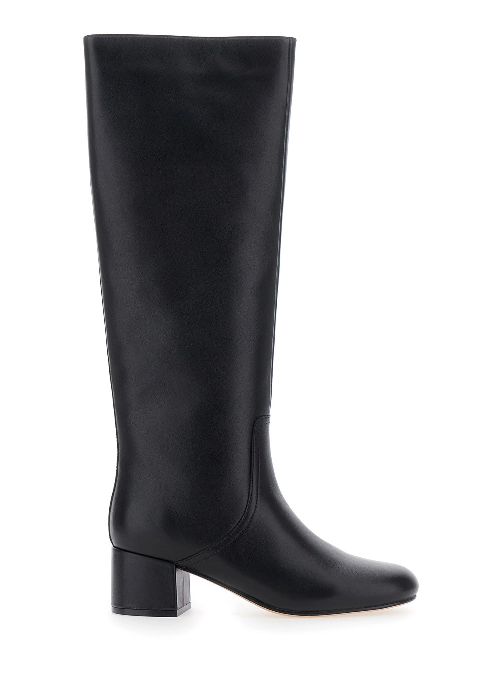 Twinset Stivali al Ginocchio con Punta Arrotondata in Pelle Neri Donna