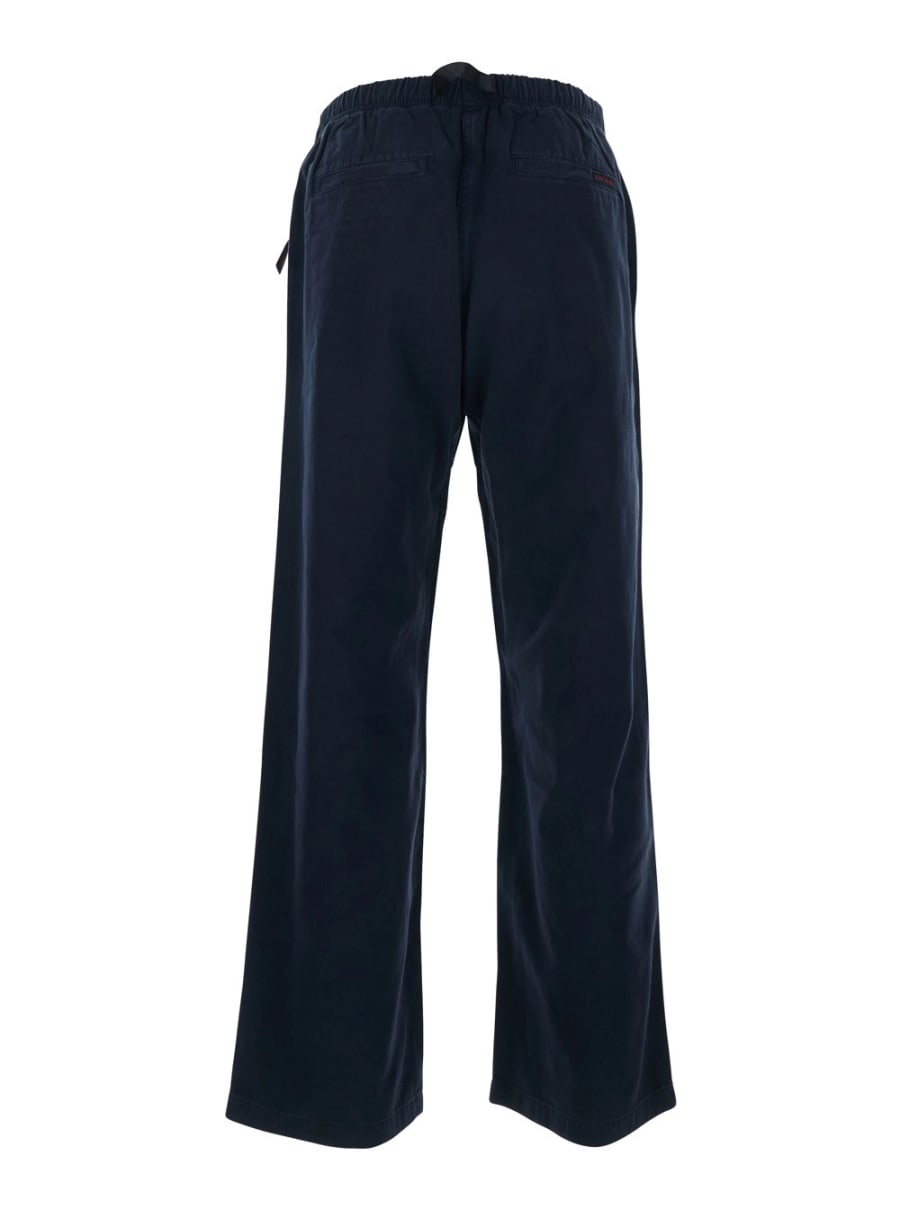 Gramicci Pantaloni con vita elasticizzata e cintura in cotone blu uomo, view 2