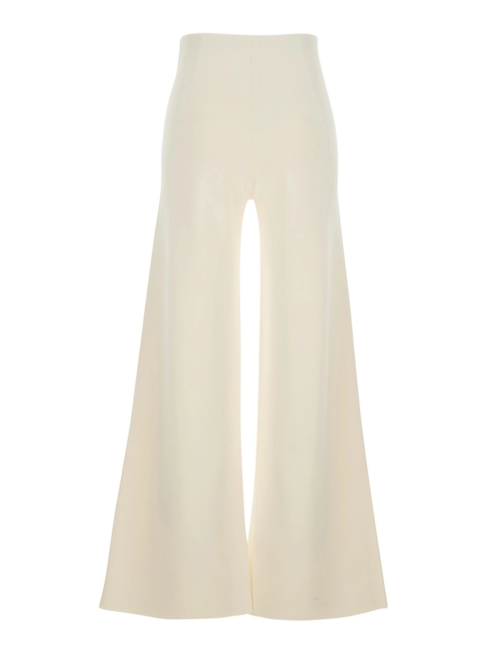 Max Mara Pure Pantalone 'Strillo' con Vita Alta e Gamba Ampia in Misto Viscosa Bianco Donna, view 2
