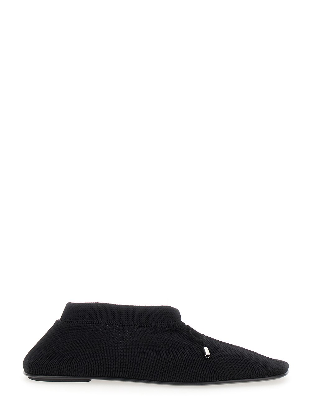 Toteme Ballerina con Dettaglio Fiocco in Maglia Nera Donna