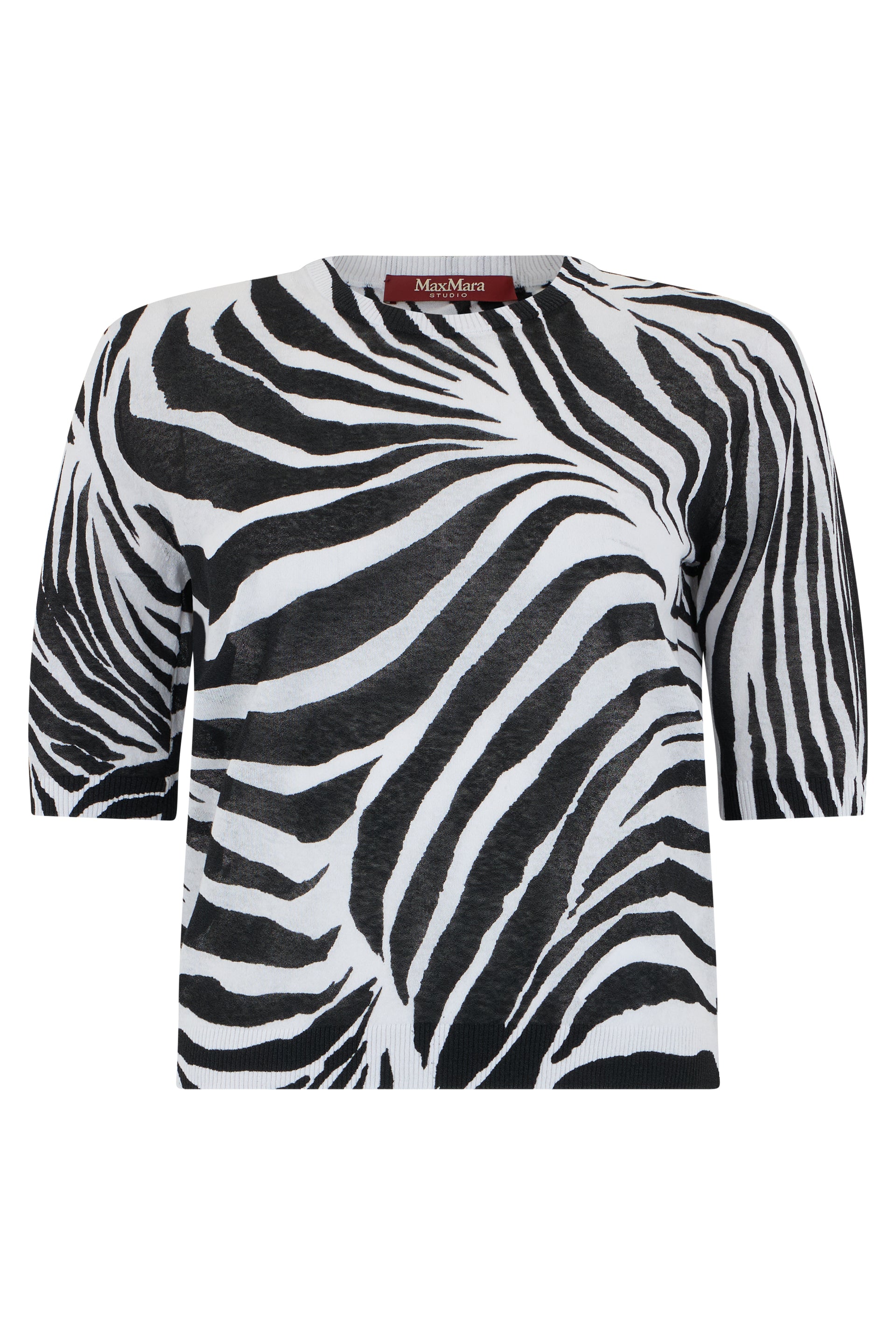 Max Mara Studio Maglione animalier a maniche corte