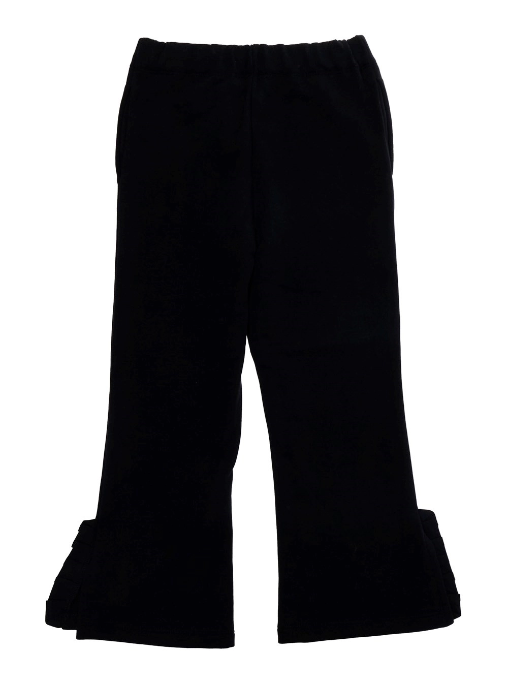 Marni kids Pantalone con Logo Lettering sul Fronte e Orlo OVersize in Cotone Nero Bambina, view 2