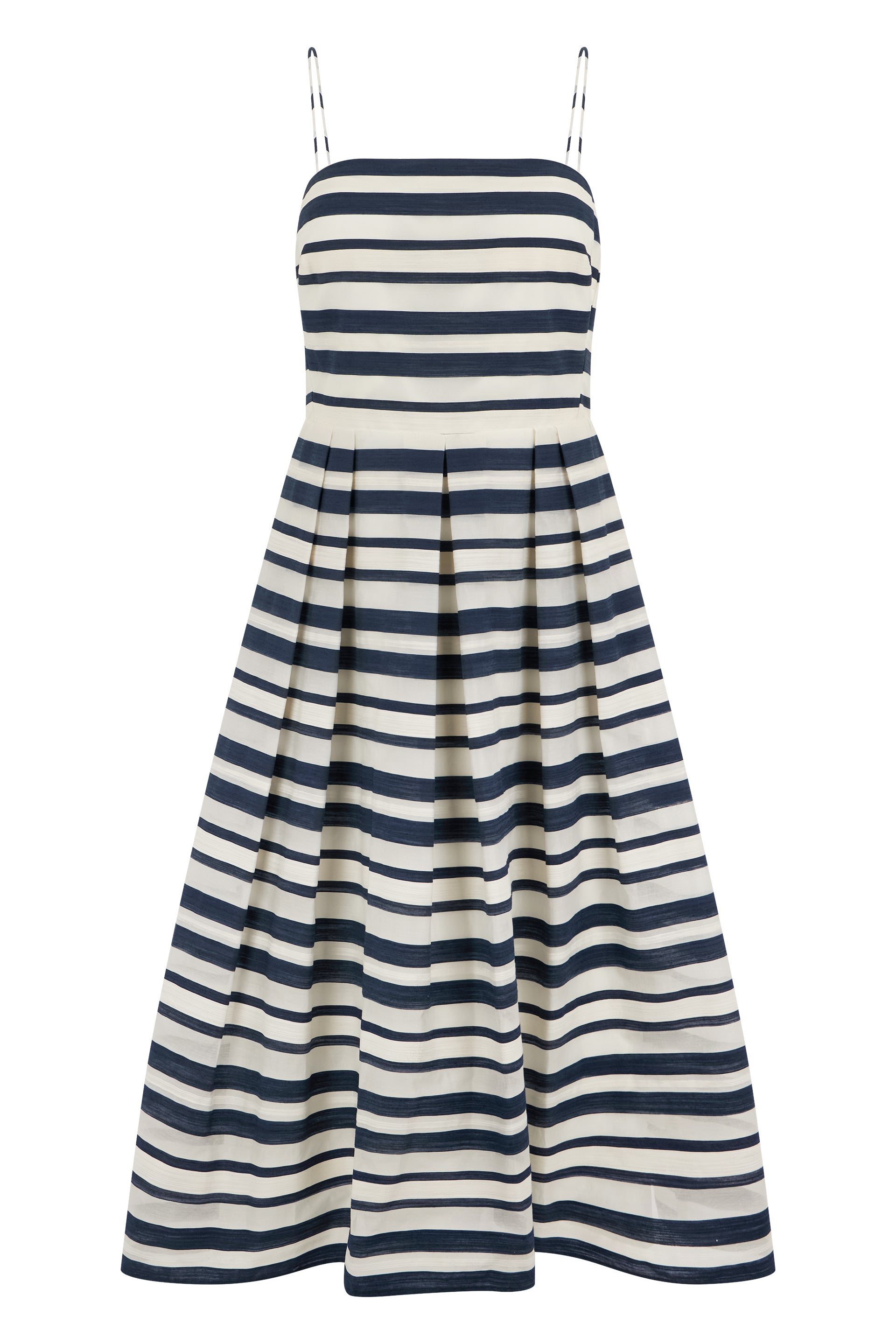 Lauren Abito midi in misto cotone a righe