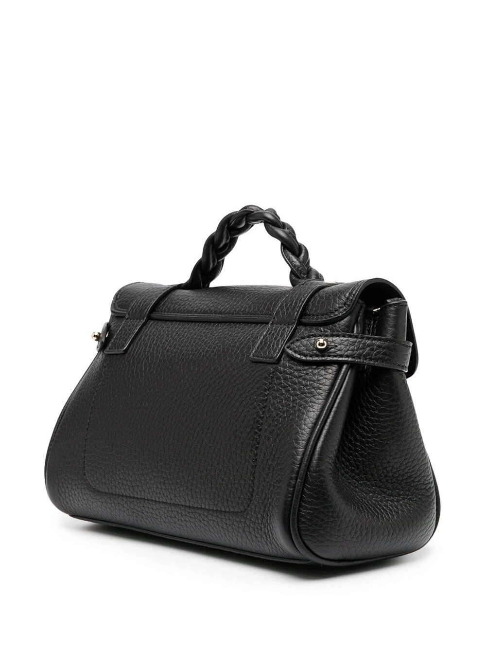 Mulberry Borsa a Mano 'Alexa' Mini con con Tracolla Regolabile e Manico Intrecciato in Pelle Martellata Nera Donna, view 2