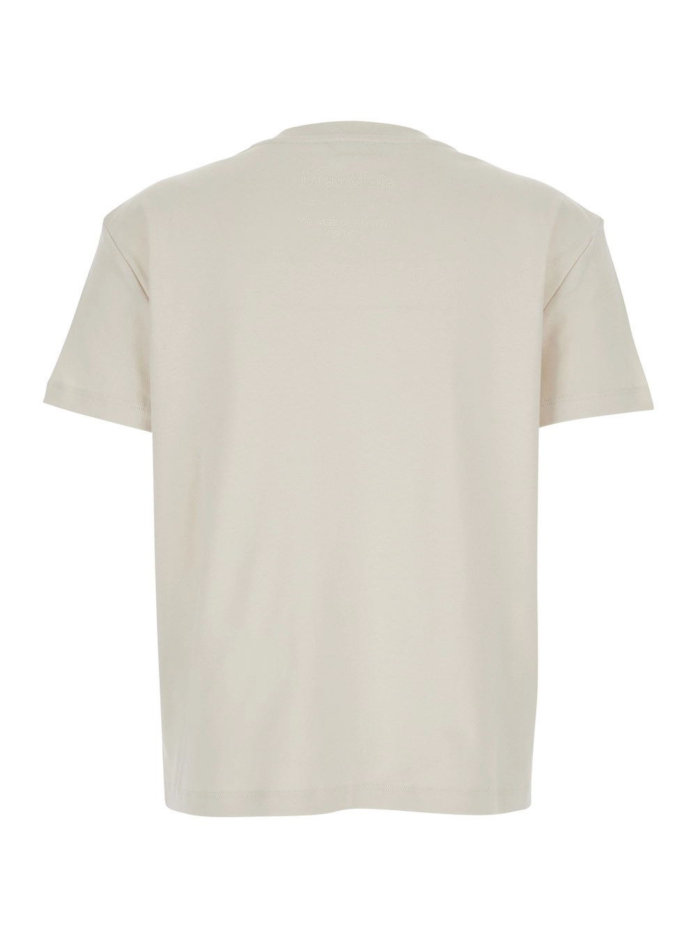 'S Max Mara T-Shirt Girocollo in Cotone Bianca Donna, view 2