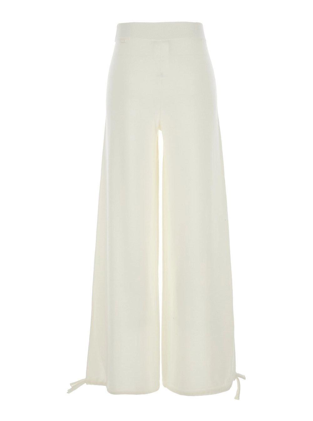 Max Mara Pantalone 'Nigeria' con Vita Elasticizzata e Gamba Ampia in Lana Bianco Donna, view 2