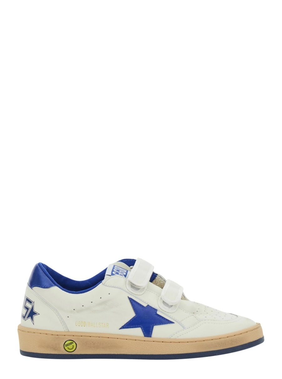 Golden goose kids Sneaker 'Ballstar' con Patch Stella in Pelle Bianca e Blu Bambino