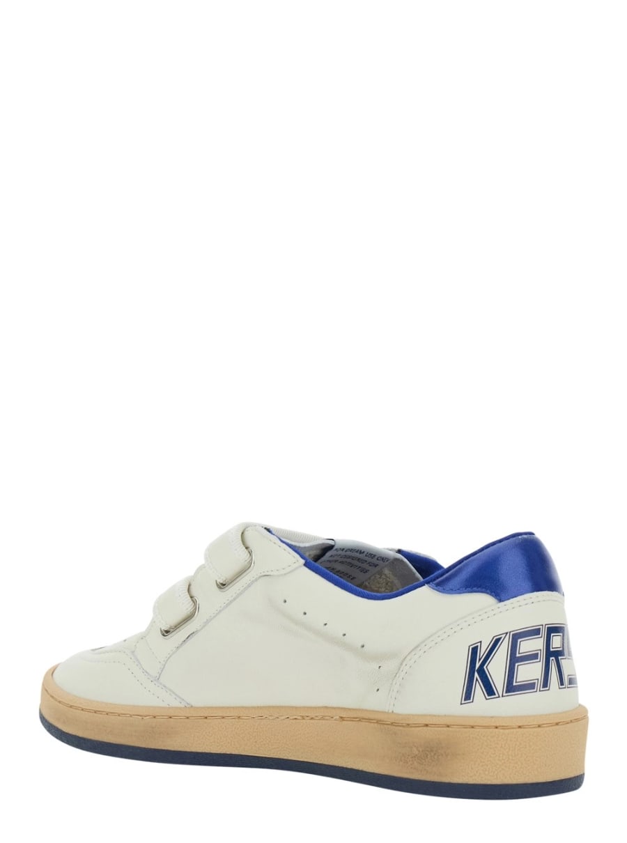Golden goose kids Sneaker 'Ballstar' con Patch Stella in Pelle Bianca e Blu Bambino, view 5