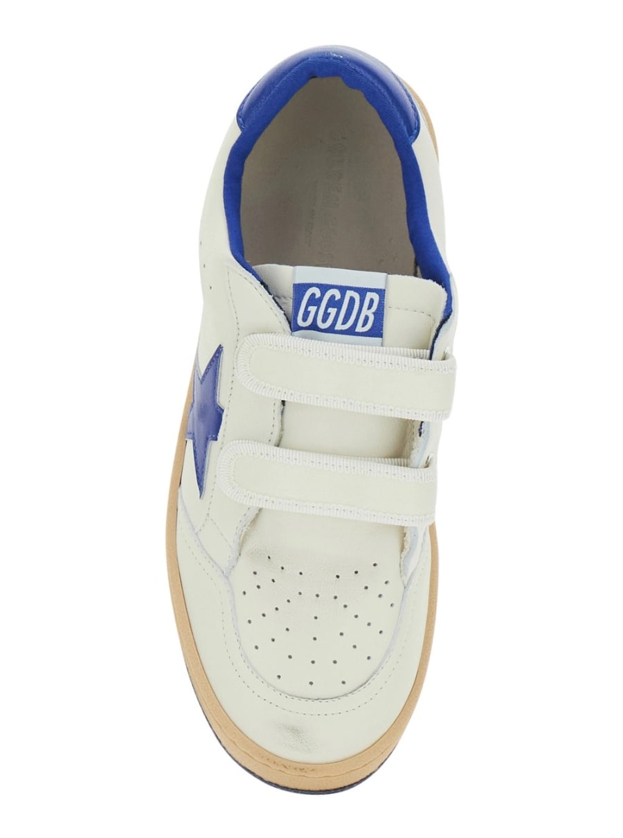 Golden goose kids Sneaker 'Ballstar' con Patch Stella in Pelle Bianca e Blu Bambino, view 6