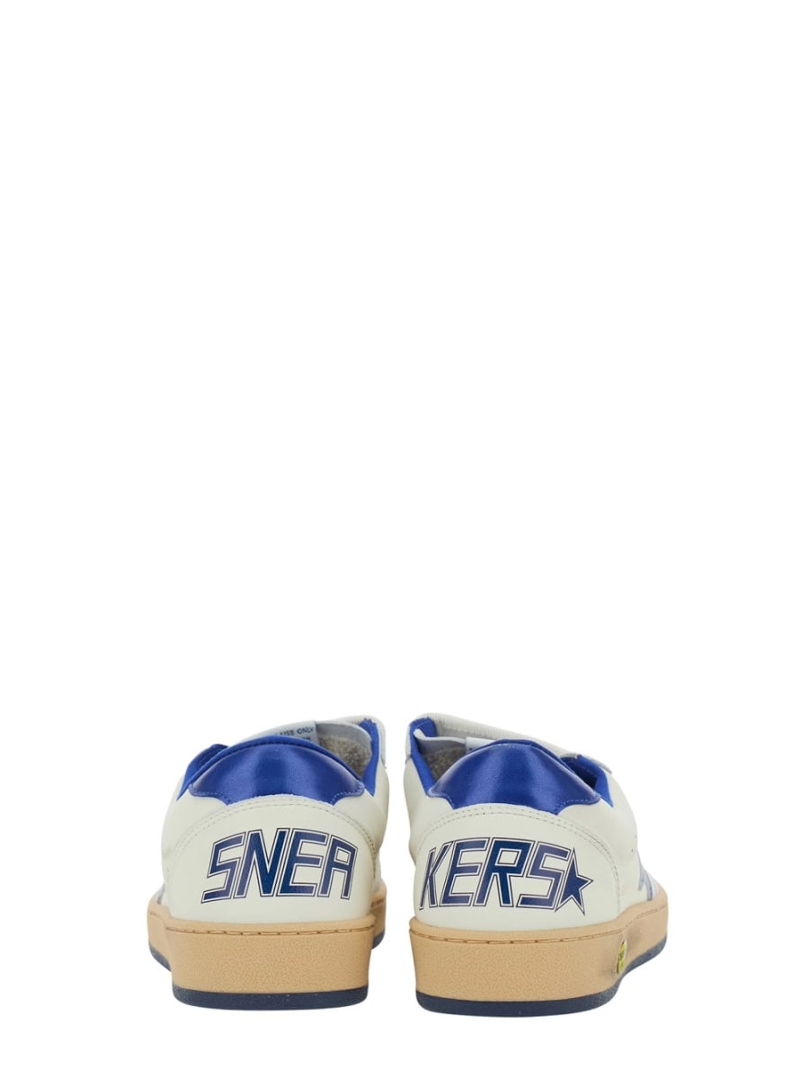 Golden goose kids Sneaker 'Ballstar' con Patch Stella in Pelle Bianca e Blu Bambino, view 7