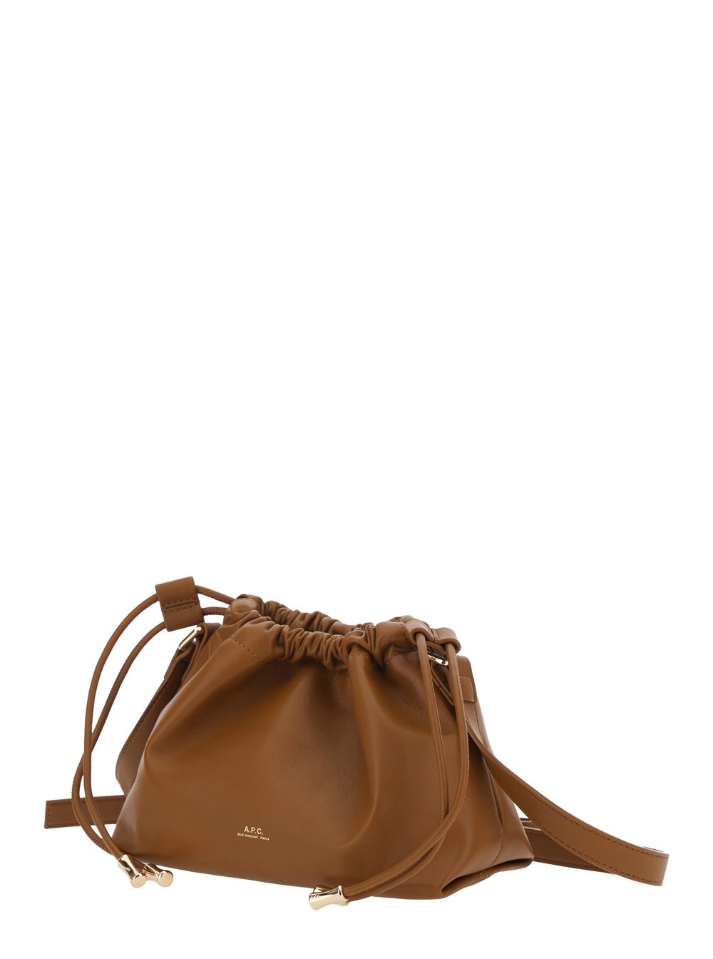 A.P.C. Borsa a Tracolla 'Ninon Mini' con Logo Inciso sul Fronte e Tracolla Regolabile in Ecopelle Marrone Donna, view 2