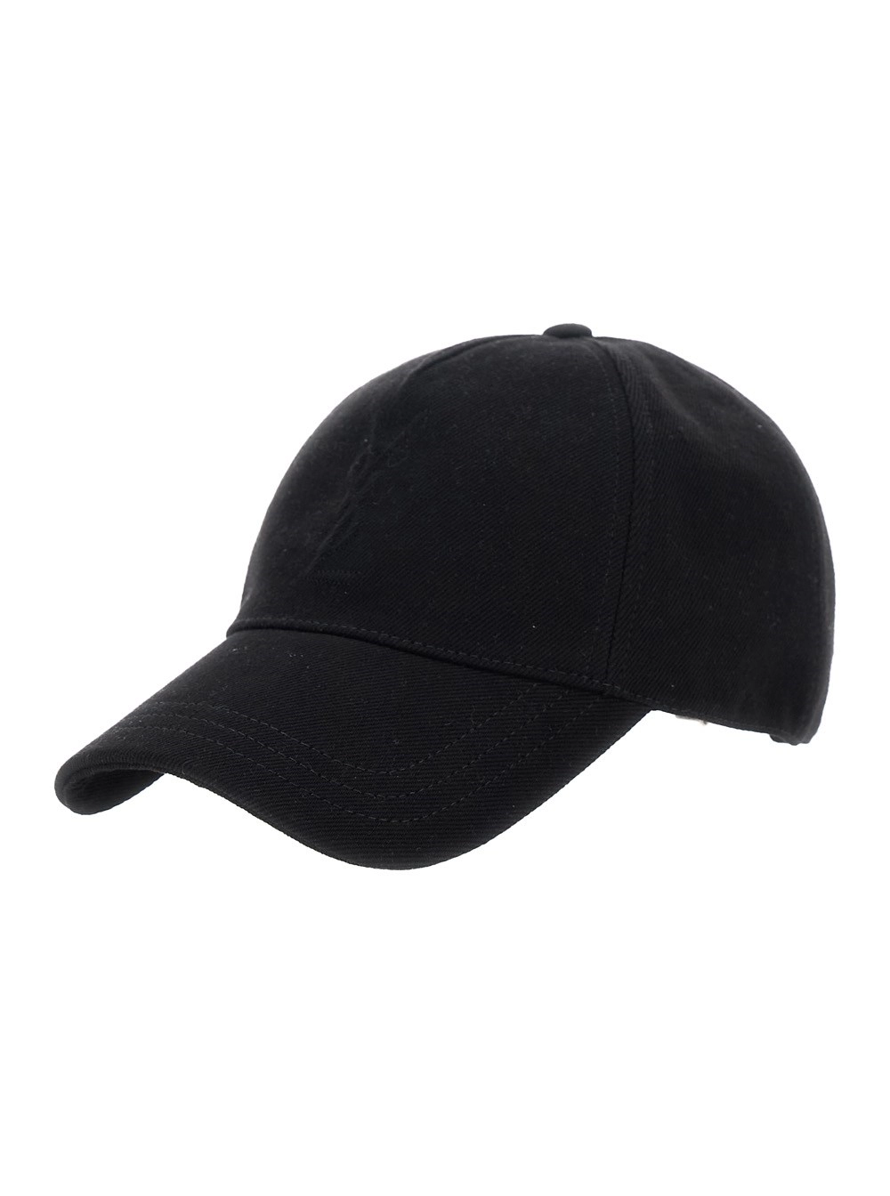 Saint Laurent Cappello 'Cassandre' in cottone Nero Uomo