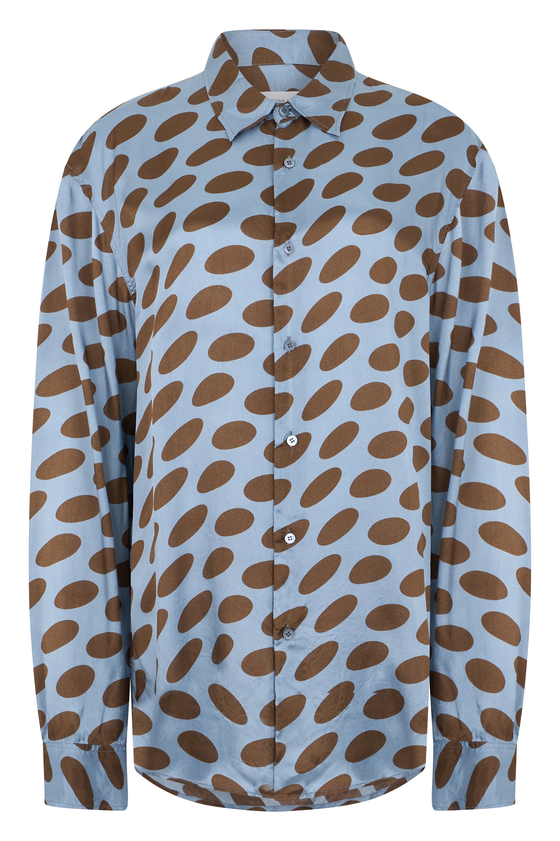 Dries Van Noten Camicia satinata con stampa a pois