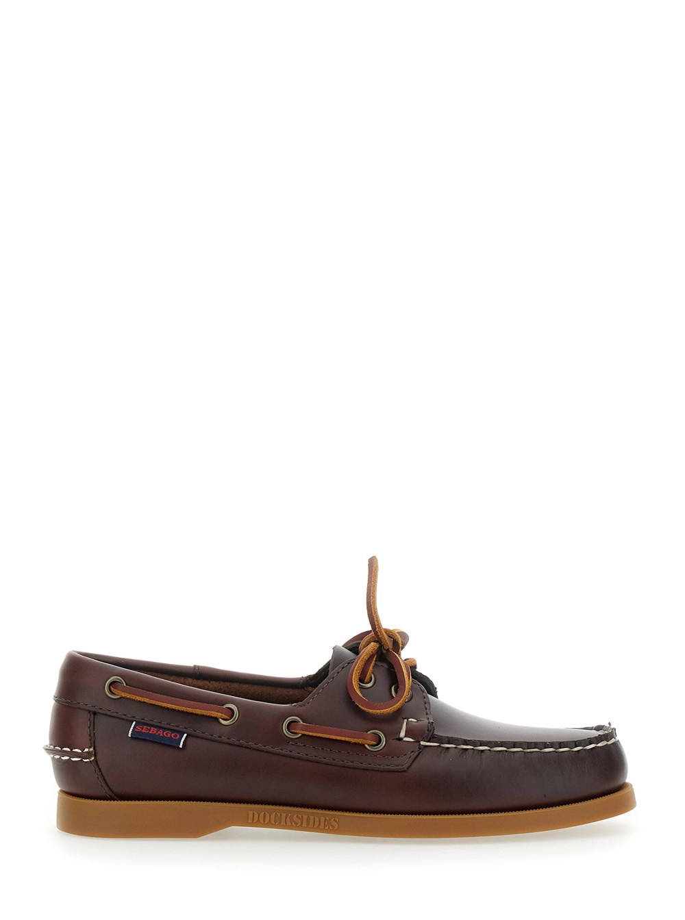 Sebago Mocassini 'DOCKSIDES PORTLAND WAXED WOMAN' Marroni con Punta Arrotondata in Pelle Donna