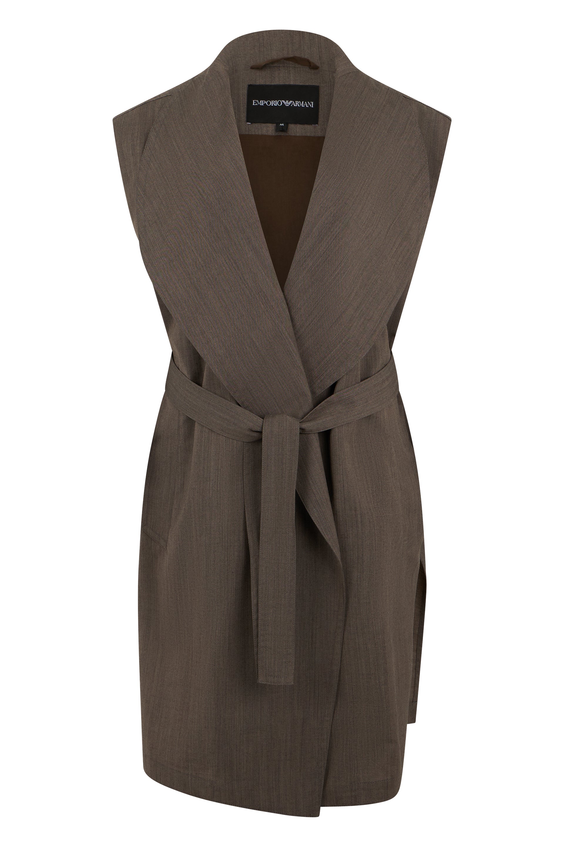 Emporio Armani Soprabito smanicato in fresco lana con cintura