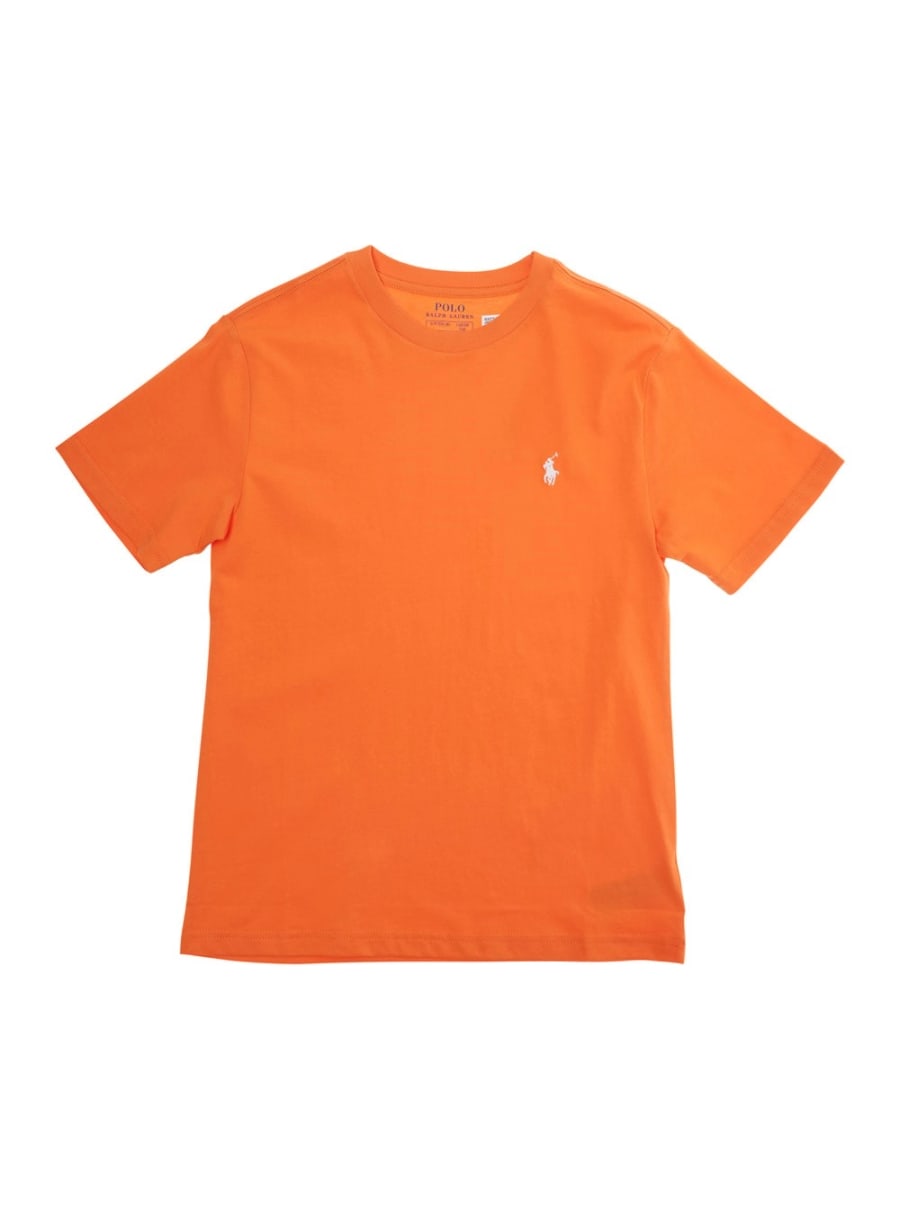 Polo ralph lauren kids T-shirt con Logo Pony sul Fronte in Cotone Arancione Bambino