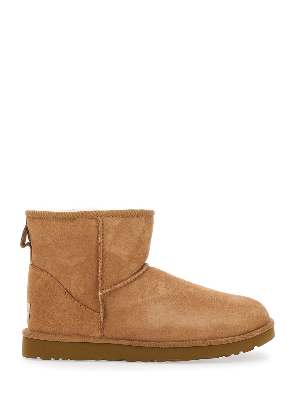 UGG Stivaletti 'Classic Mini' con Patch Logo sul Retro e Interno in Pelliccia in Pelle Scamosciata Marroni Uomo