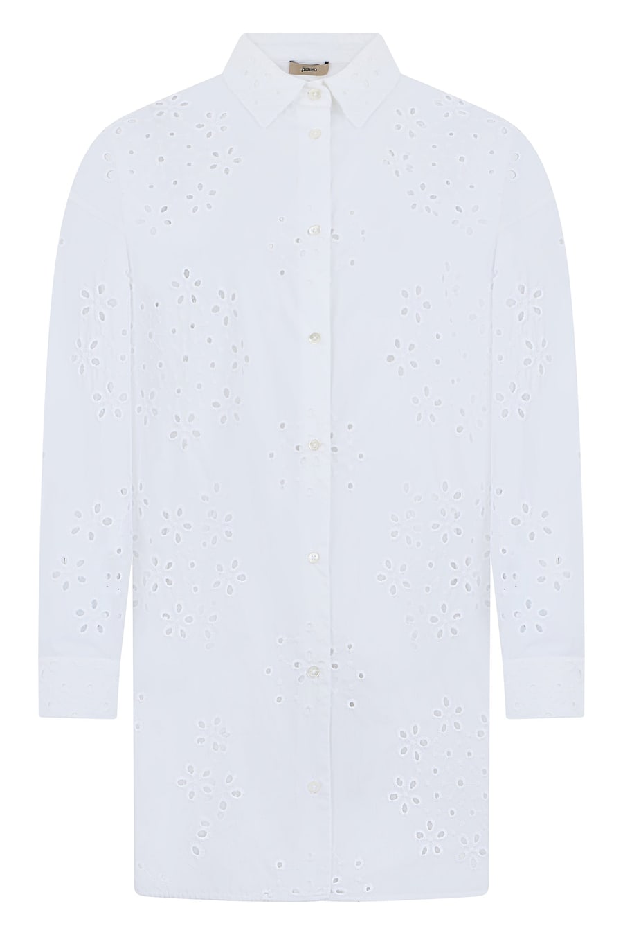 Herno Camicia in cotone con pizzo sangallo