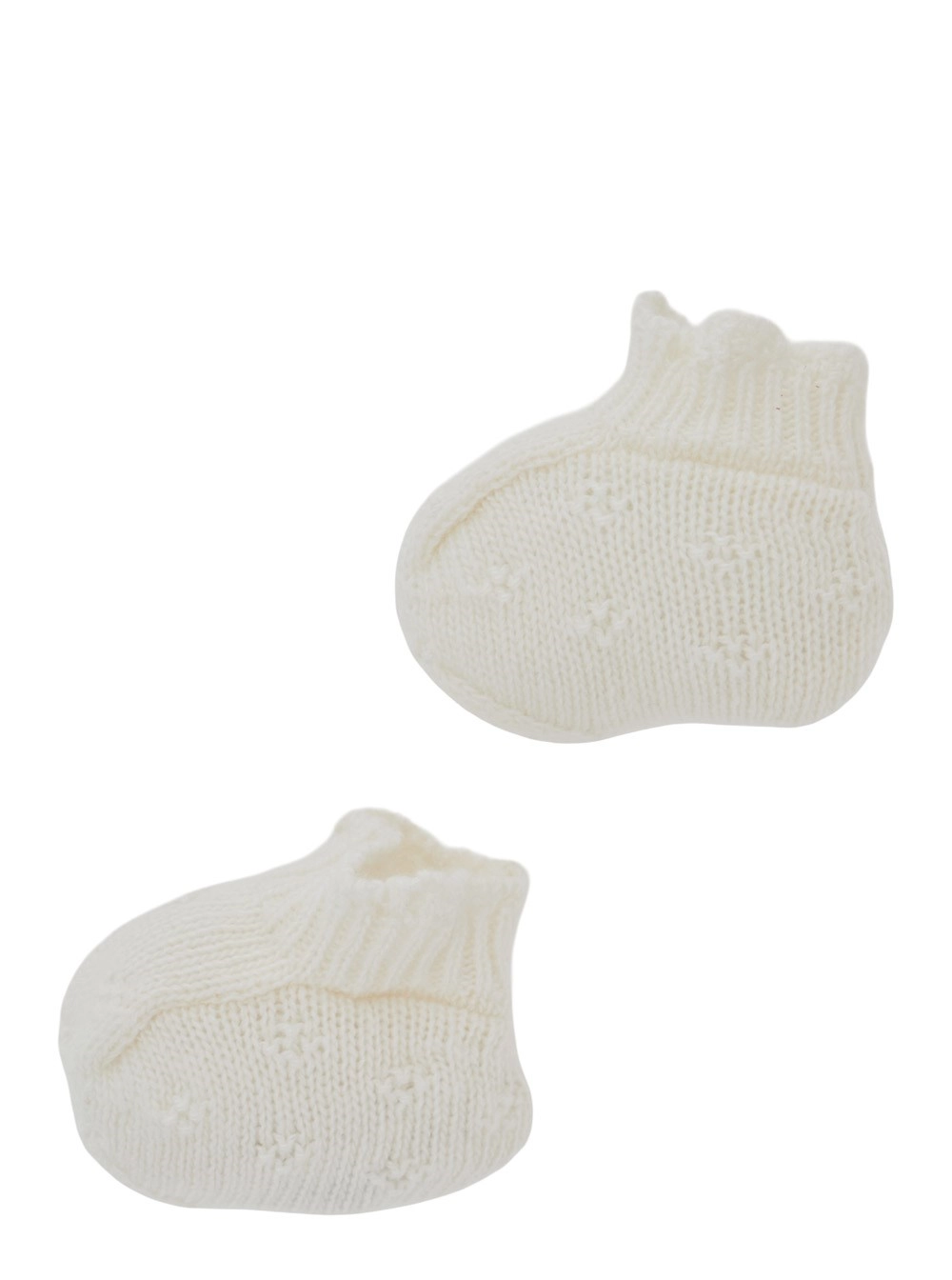 Nanan kids Sneakers con ricamo all-over in misto viscosa bianche baby, view 2