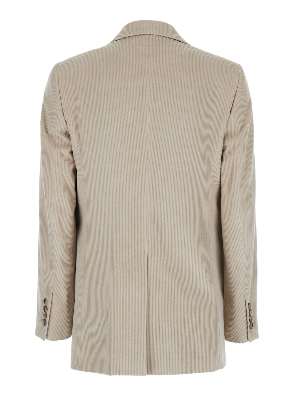 Max Mara Giacca 'Kuban' Monopetto con Revers Classici in Misto Cotone Beige Donna, view 2