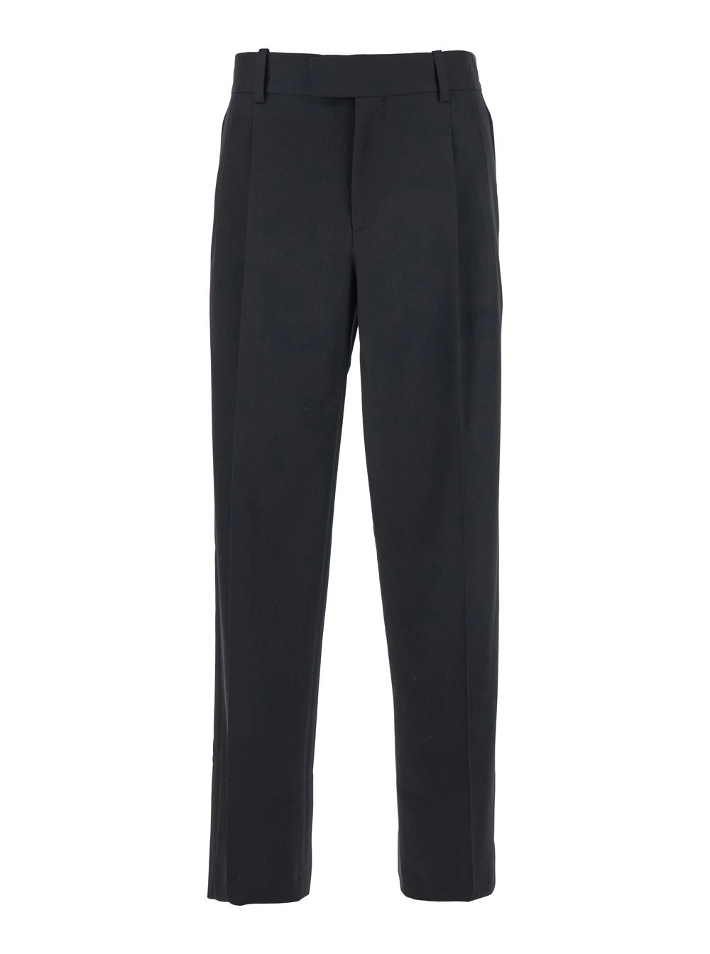 Drôle de monsieur Pantalone 'Le Pantalon Golfeur' con Chiusura Nascosta sul Fronte in Misto Lana Nero Uomo