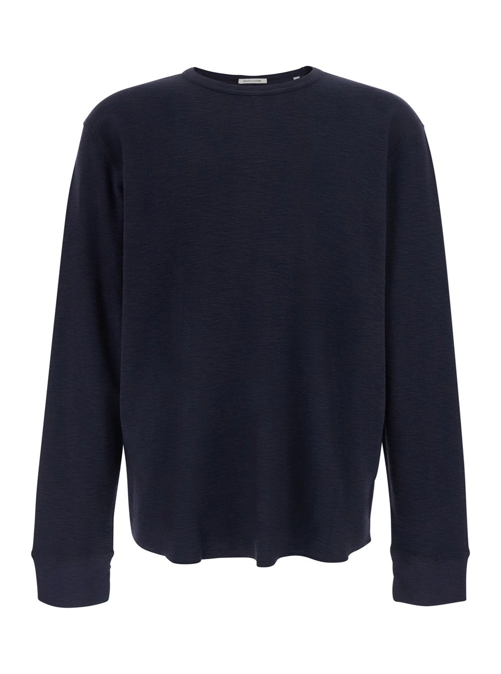 Sunflower T-Shirt girocollo a maniche lunghe in cotone blu uomo