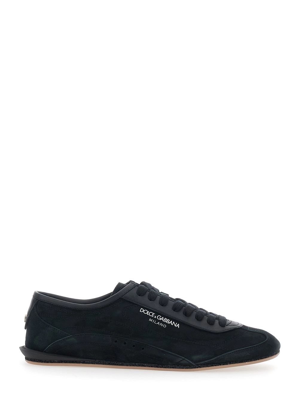 Dolce & Gabbana Sneakers 'Gimondi Plus' con patch logo sul lato in pelle scamosciata nere uomo