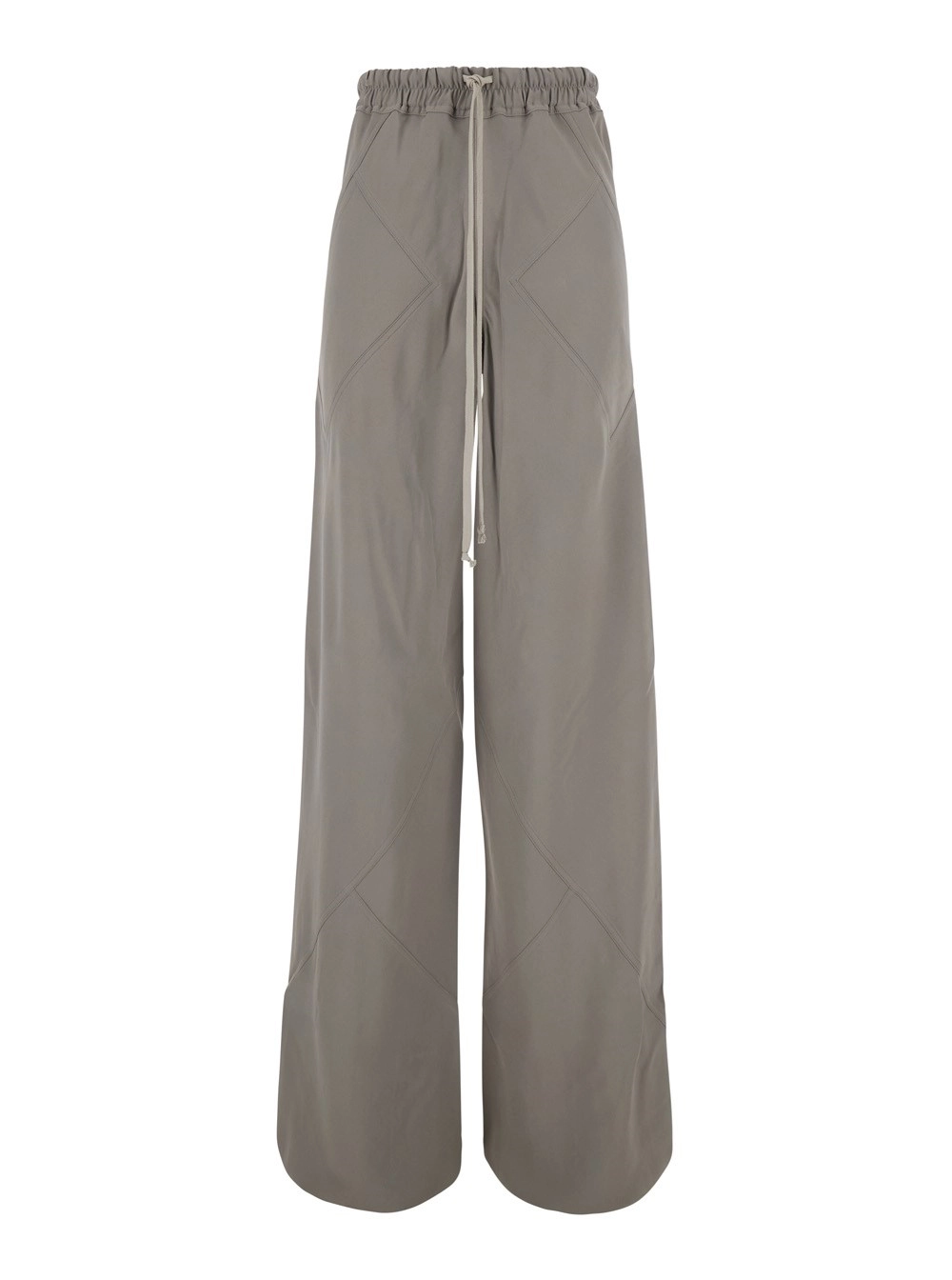 Rick Owens Pantaloni con Gamba Ampia e Vita Elasticizzata con Coulisse in Misto Viscosa Grigi Donna