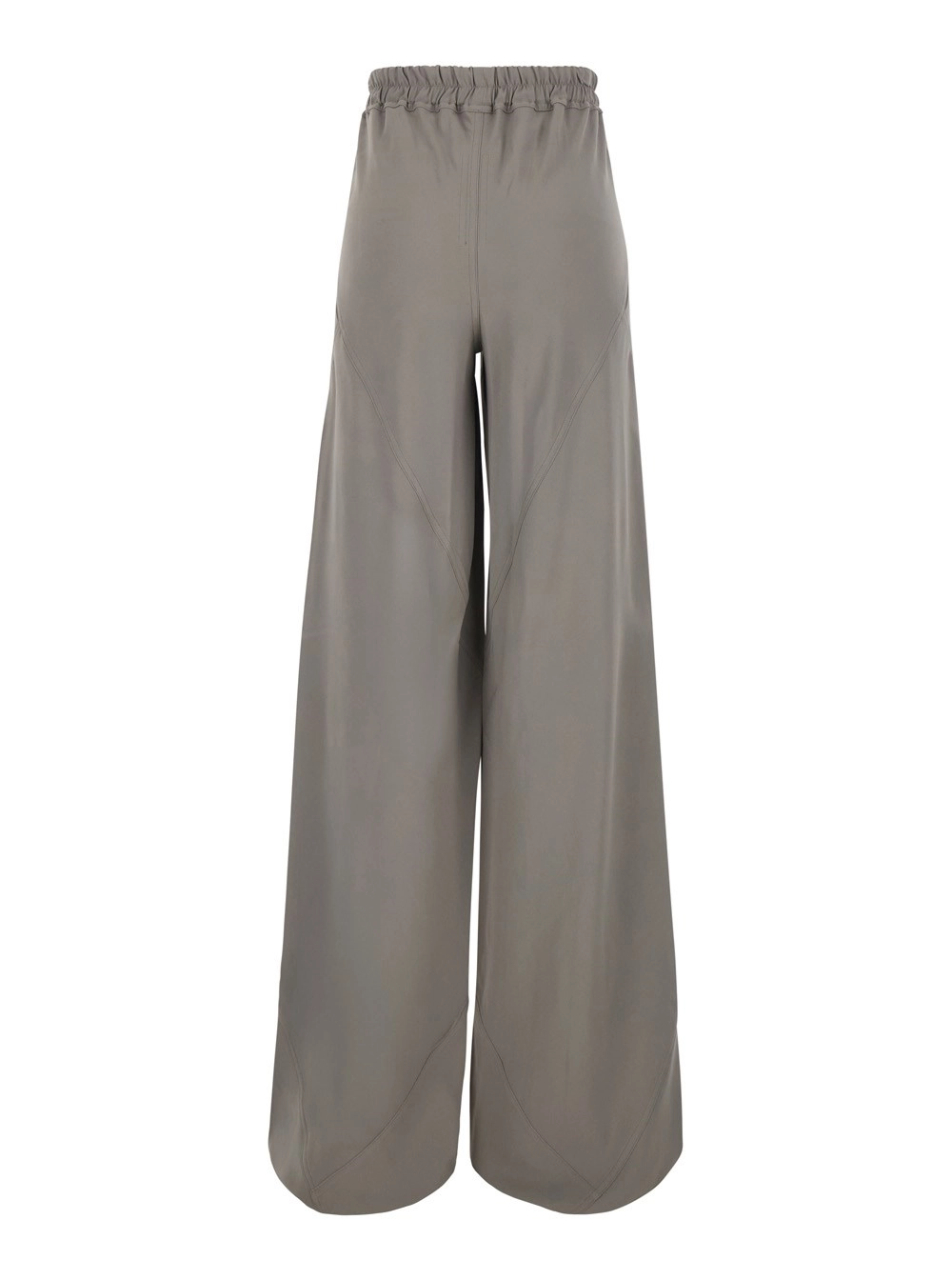 Rick Owens Pantaloni con Gamba Ampia e Vita Elasticizzata con Coulisse in Misto Viscosa Grigi Donna, view 2