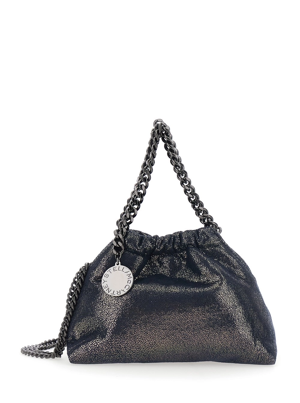 Stella McCartney Borsa a tracolla 'Falabella' con chiusura a coulisse e tracolla a catena in ecopelle blu donna