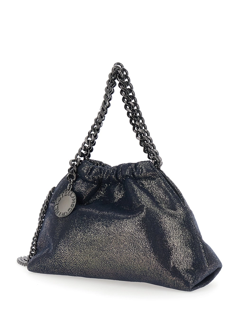 Stella McCartney Borsa a tracolla 'Falabella' con chiusura a coulisse e tracolla a catena in ecopelle blu donna, view 2