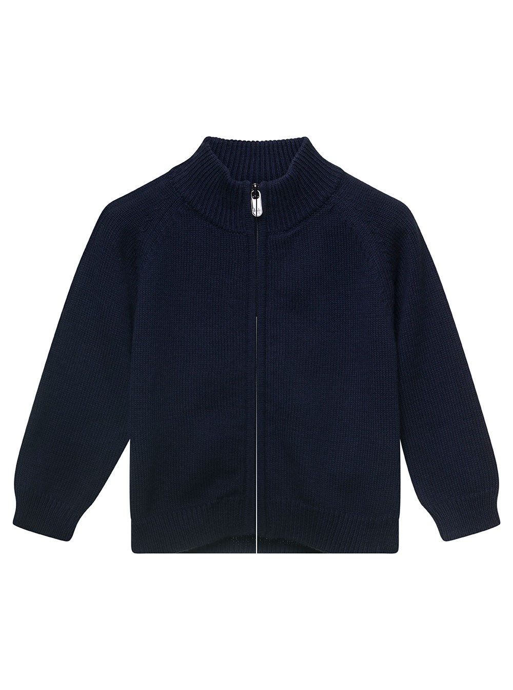 Il gufo kids Felpa a Maglia con Zip in Cotone Blu Neonato