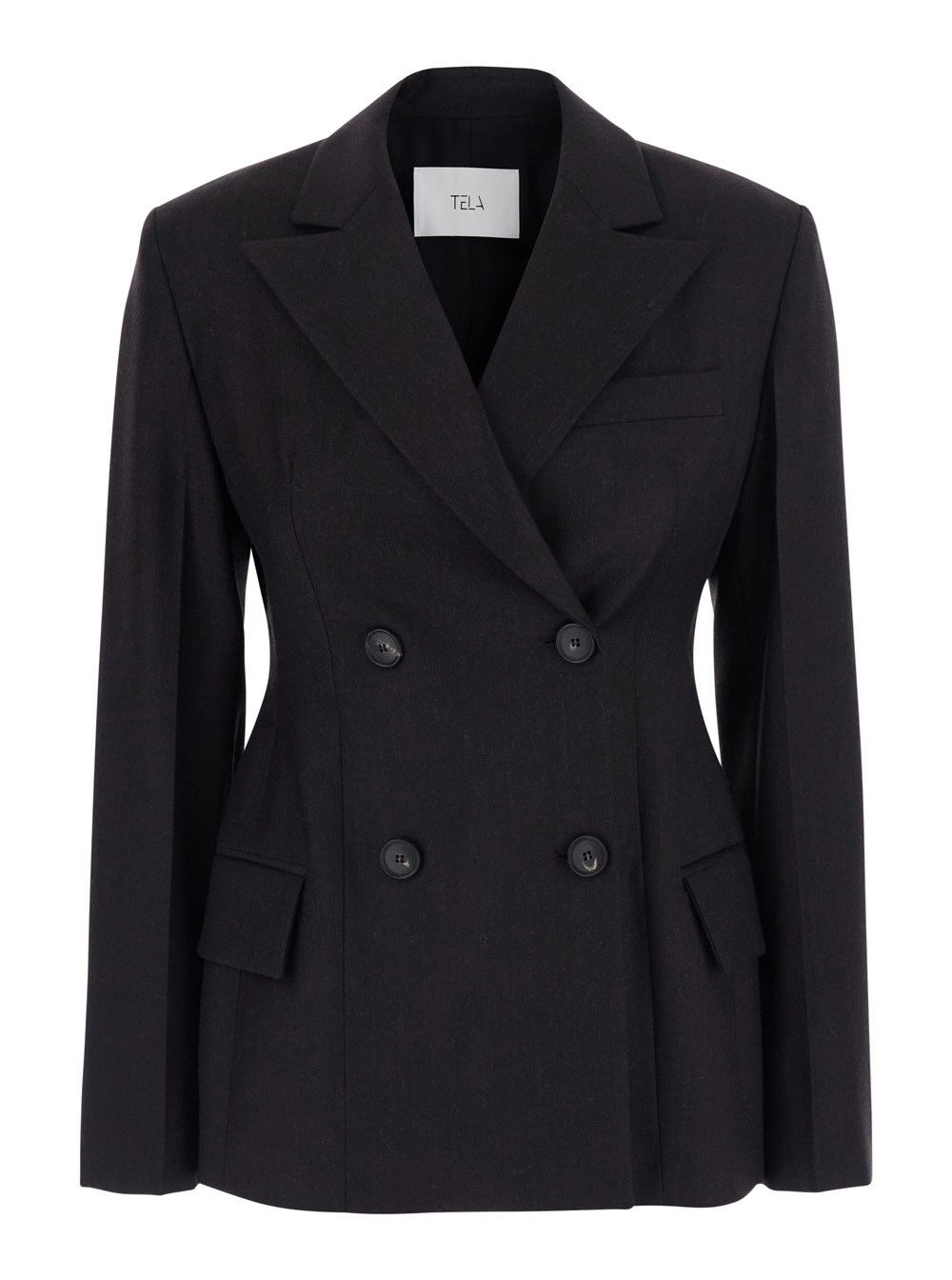 Tela Giacca Doppiopetto 'Florence' con revers classici in misto lana marrone donna