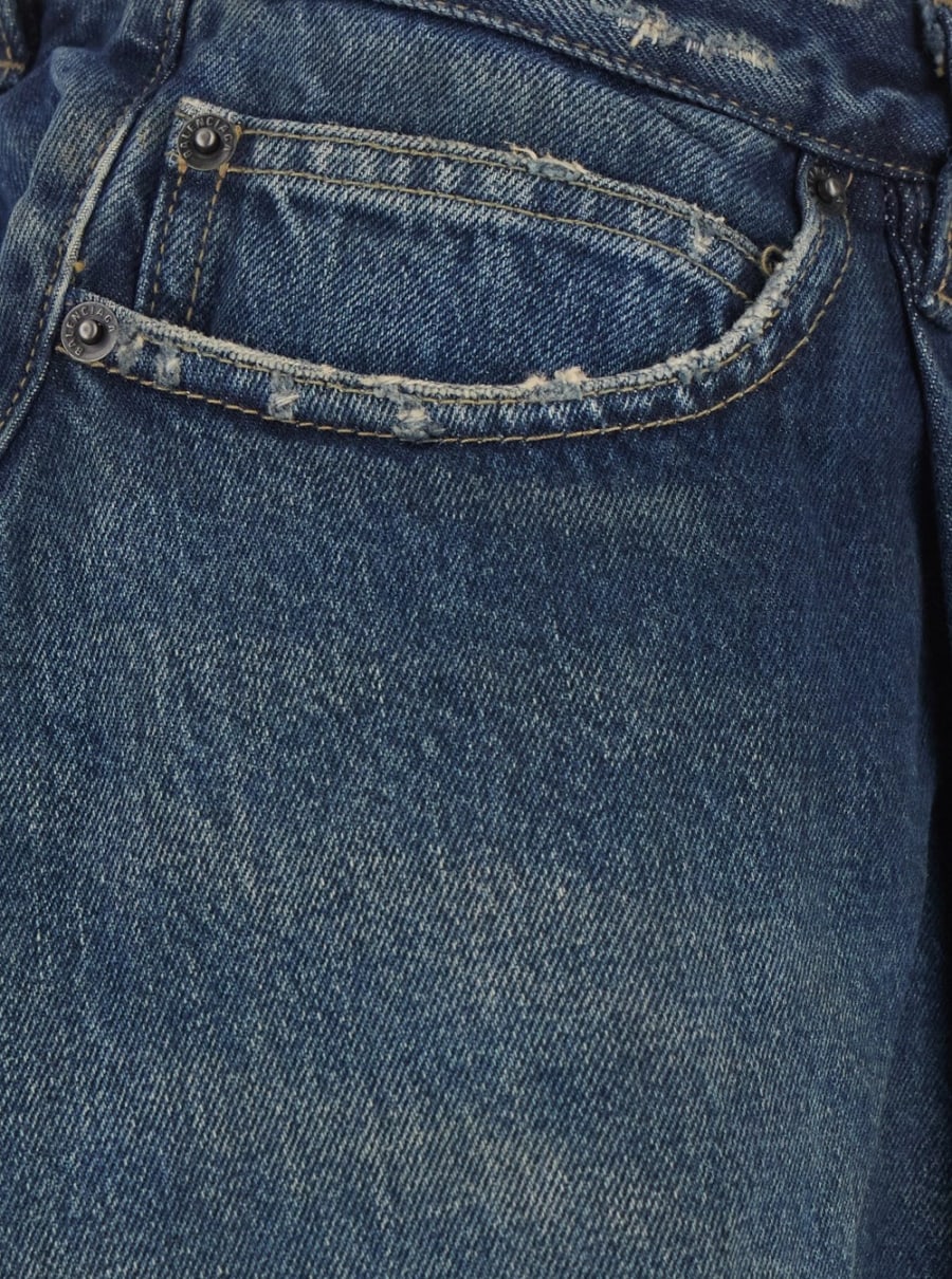 Balenciaga Jeans con Design Asimmetrico a Pannelli e Patch logo sul Retro in Denim Blu Donna, view 3