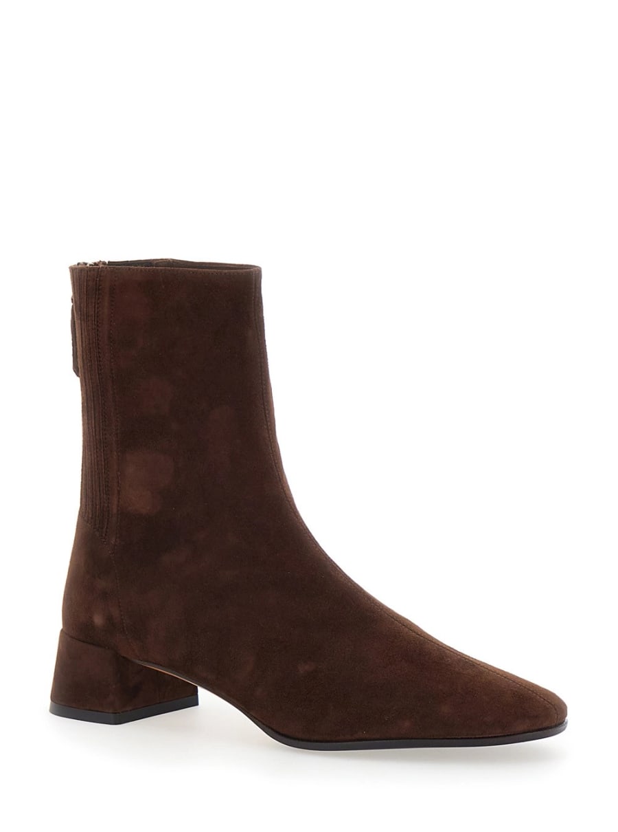 Aquazzura Stivaletti alla Caviglia 'SAINT HONORE' con chiusura con zip sul retro in suede marroni Donna, view 2
