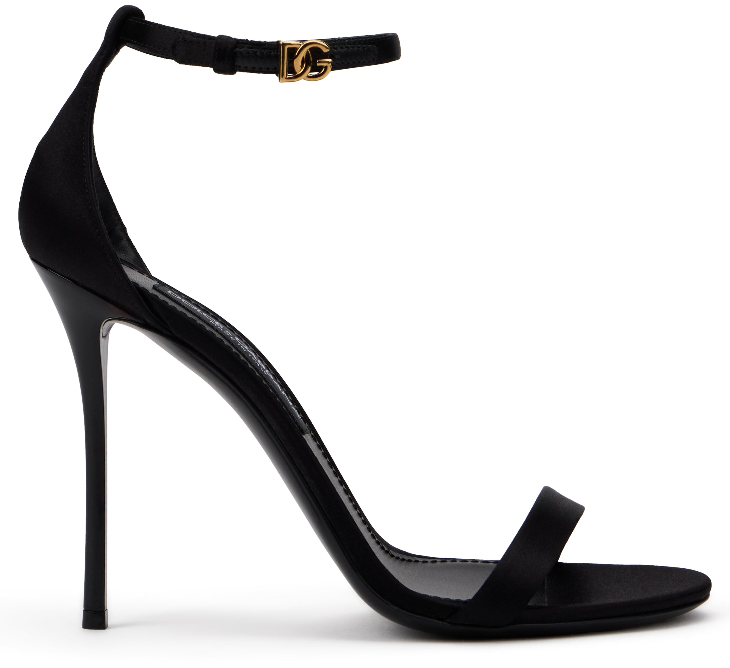 Dolce & Gabbana Sandali con tacco in vernice e velluto