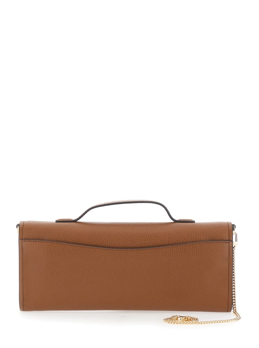 Michael michael kors Pochette 'Hamilton' con Tracolla a Catena Removibile e Chiusura con Placca Logo sul Fronte in Pelle Martellata marrone Donna, view 4