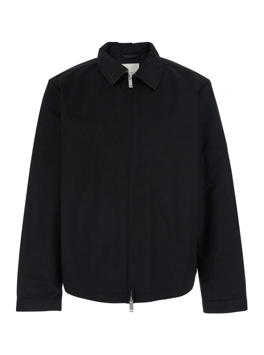 Calvin klein Giubbotto con colletto classico e chiusura con zip sul fronte in misto cotone nero uomo