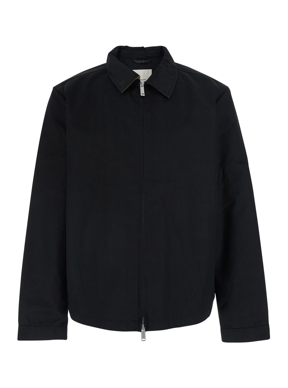 Calvin klein Giubbotto con colletto classico e chiusura con zip sul fronte in misto cotone nero uomo