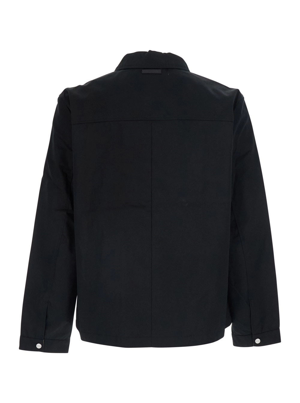 Calvin klein Giubbotto con colletto classico e chiusura con zip sul fronte in misto cotone nero uomo, view 2