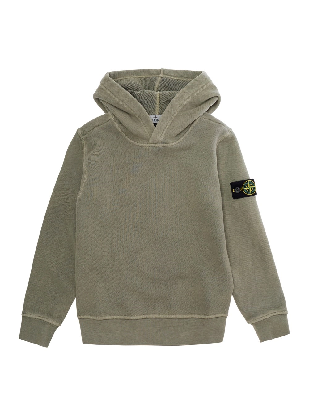 Stone island kids Hoodie sweater con collo a cappuccio e tasca frontale in beige per bambino