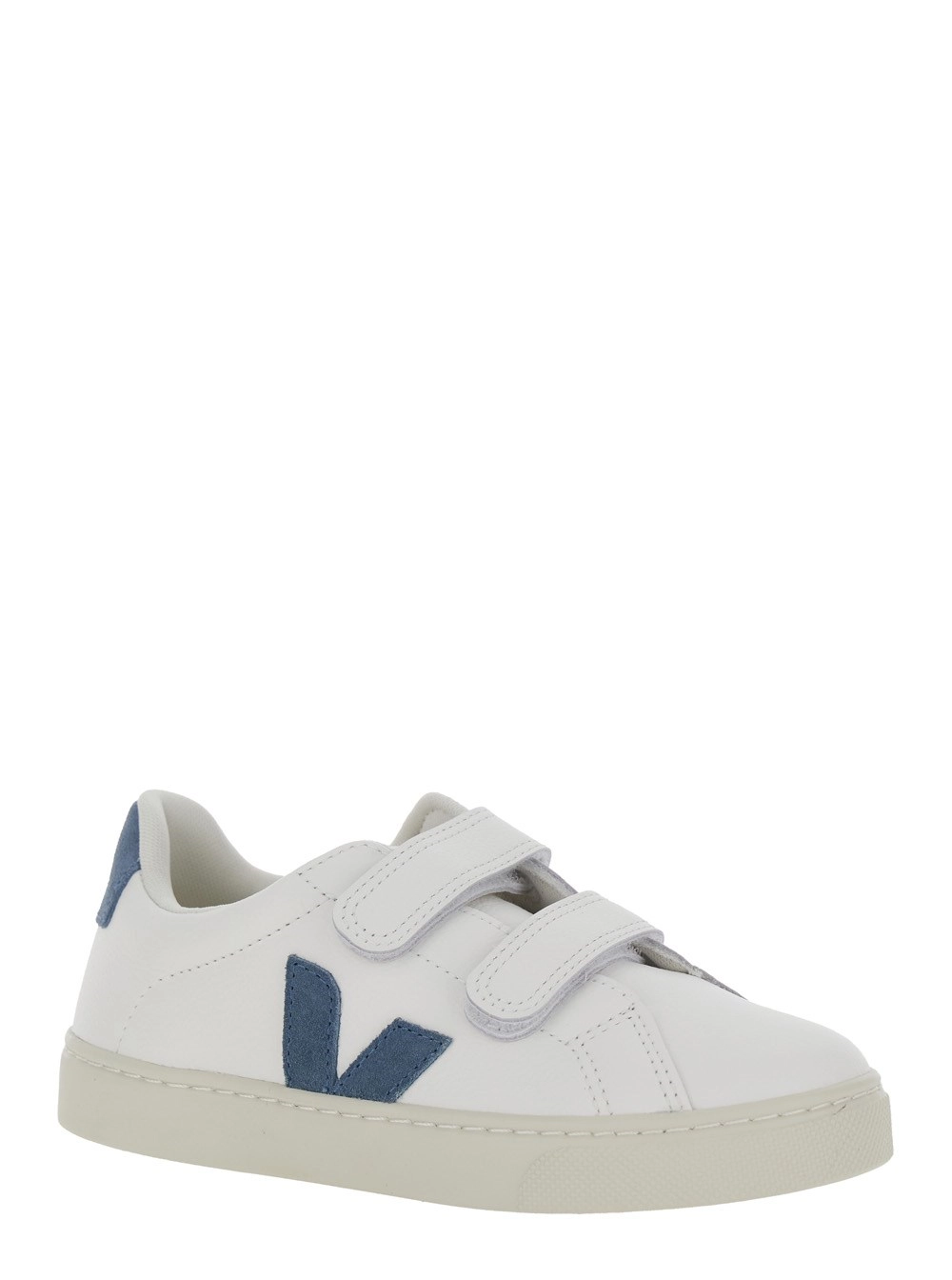 Veja kids SMALL ESPLAR - Sneakers Bianche con Dettagli Colorati in Pelle - Bambino, view 2