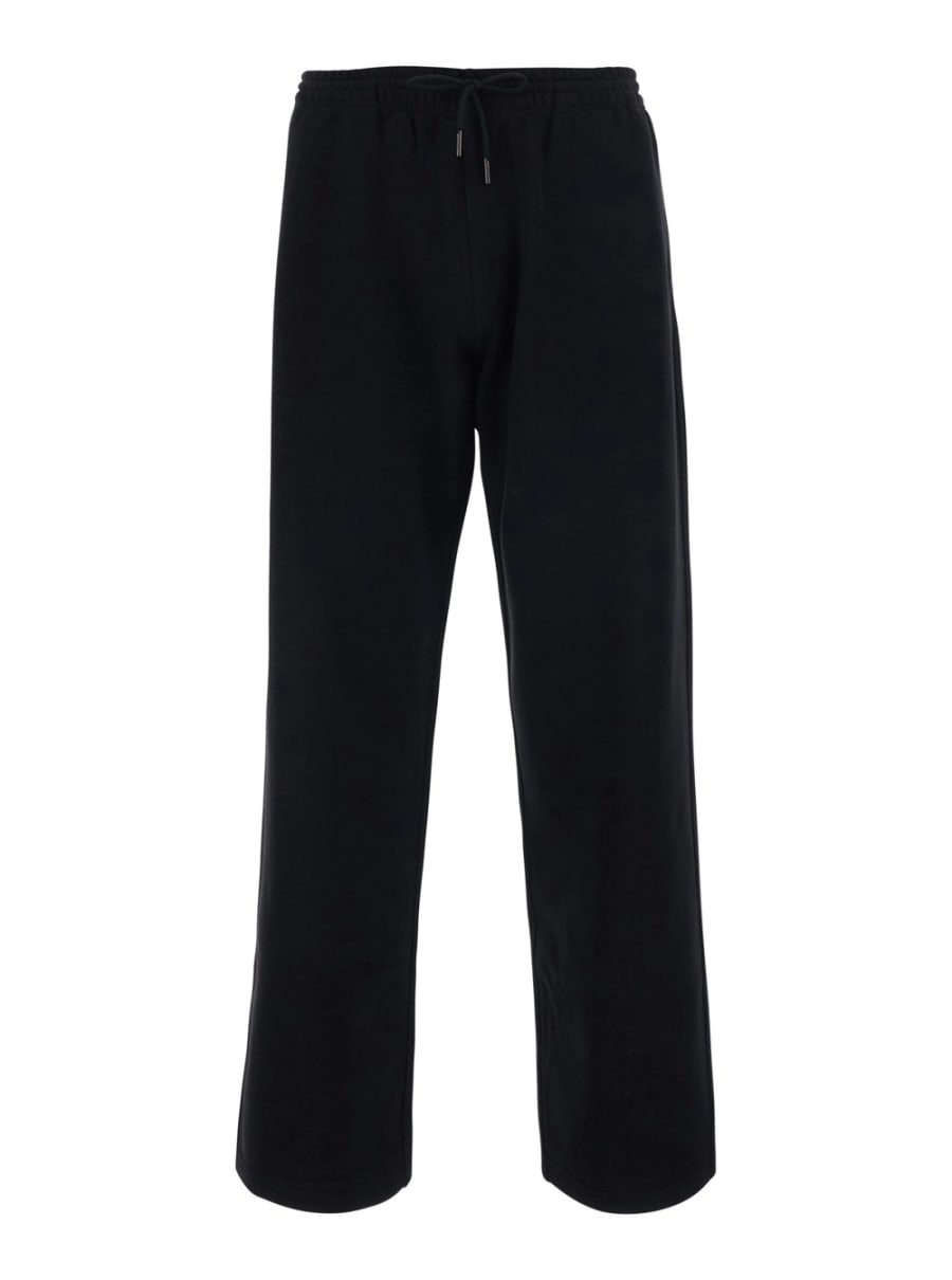 Burberry Pantaloni 'Jodie' con vita con coulisse e patch Check sul retro in cotone neri donna