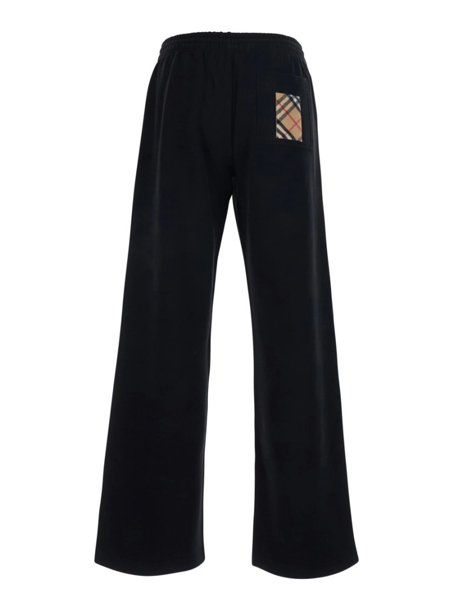 Burberry Pantaloni 'Jodie' con vita con coulisse e patch Check sul retro in cotone neri donna, view 2