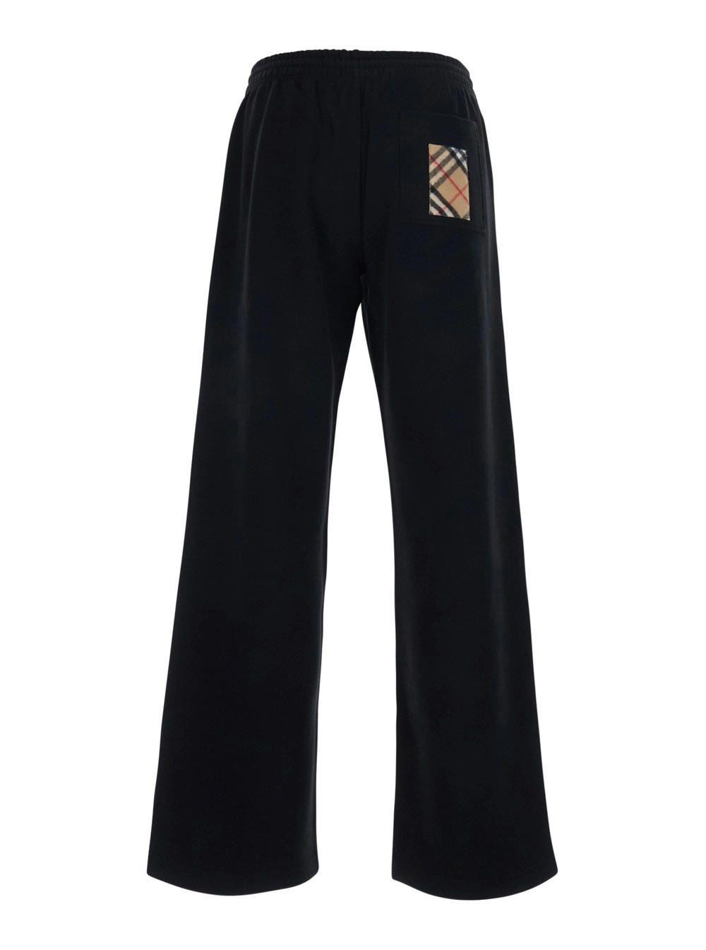 Burberry Pantaloni 'Jodie' con vita con coulisse e patch Check sul retro in cotone neri donna, view 2