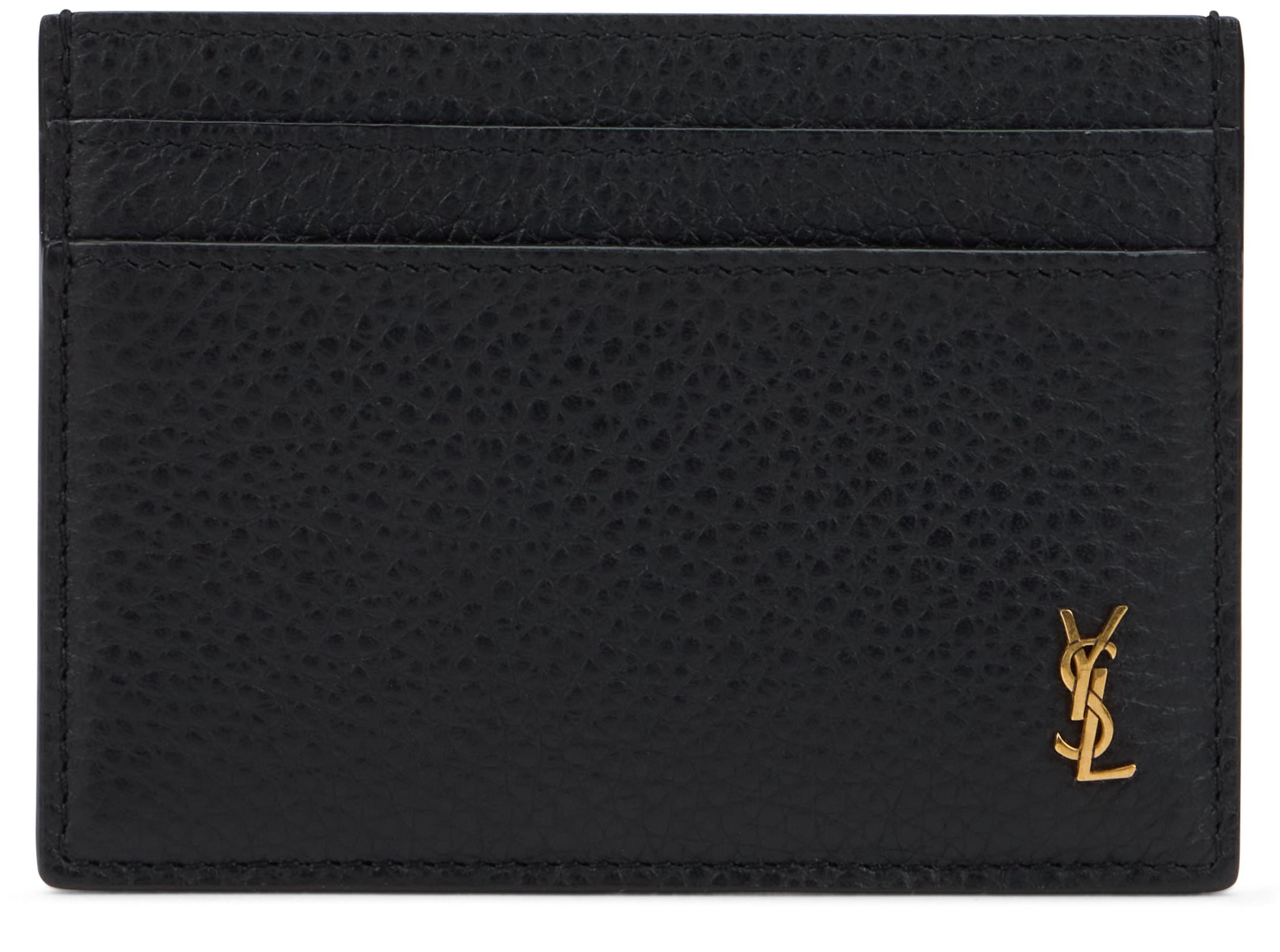 Saint Laurent Portacarte in pelle con logo