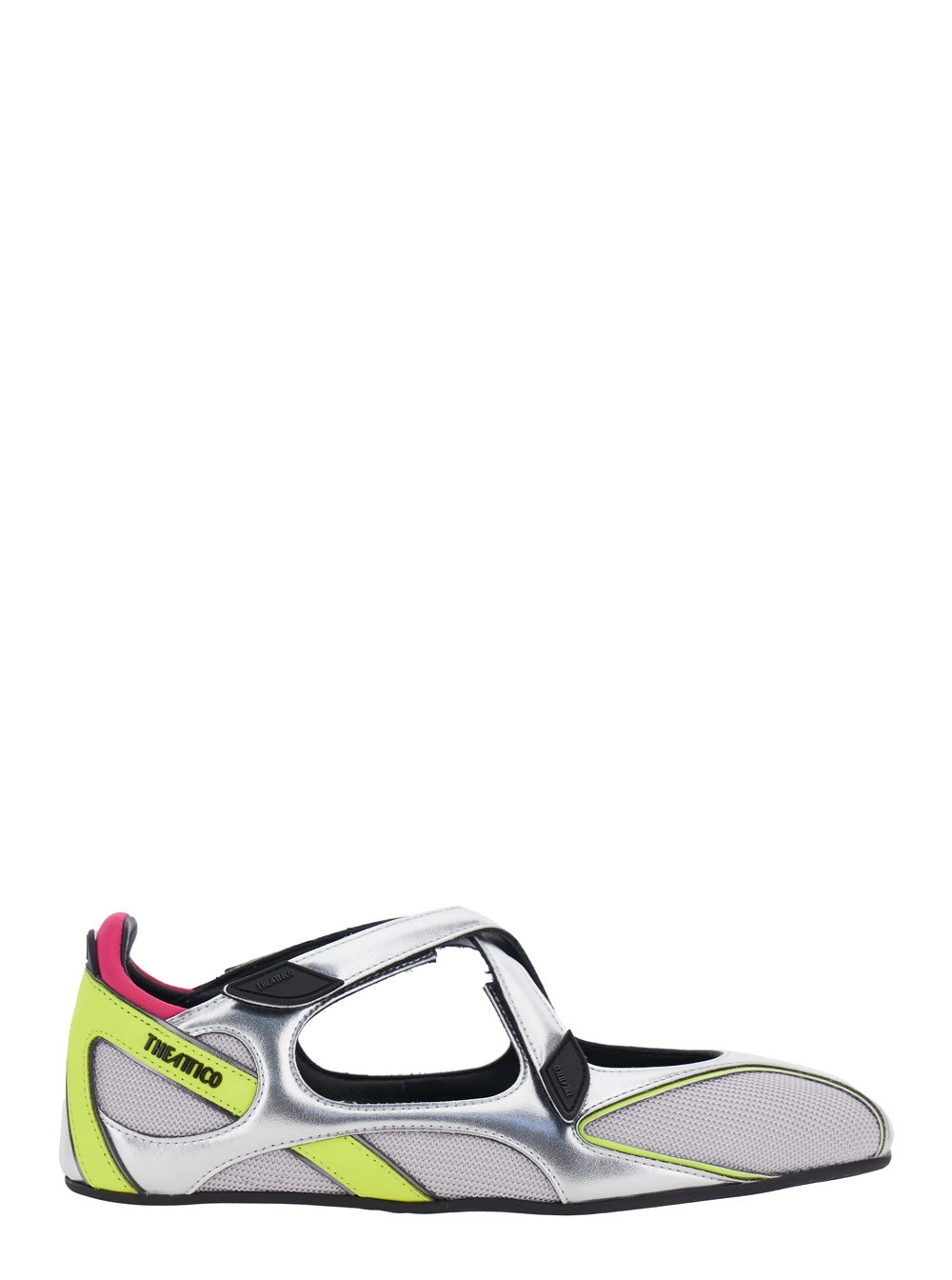 The Attico Ballerine 'Floor 01' con Logo sul Lato e Design Cut-Out in Tessuto Multicolor Donna